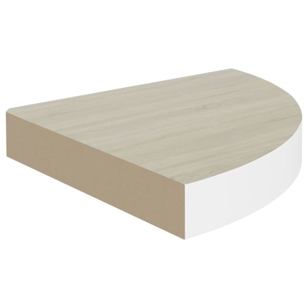 Mensola Angolare Rovere E Bianco 35x35x3,8 Cm In Mdf - Image 4
