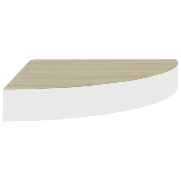 Mensole Angolari 2pz Rovere E Bianco 35x35x3,8 Cm In Mdf - Image 4