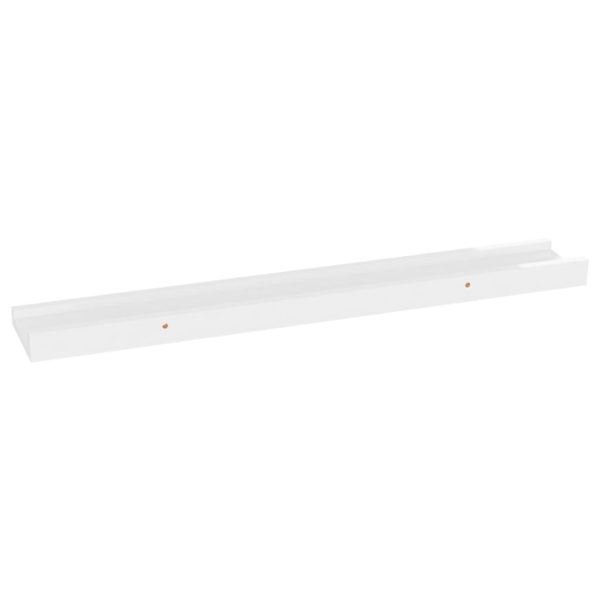 Mensole Da Parete 2 Pz Bianco Lucido 60x9x3 cm - Image 4