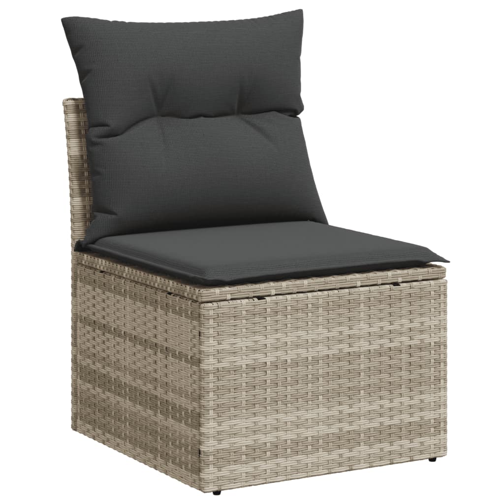 Set Divano Da Giardino 6pz Con Cuscini Grigio Chiaro Polyrattan - Image 5