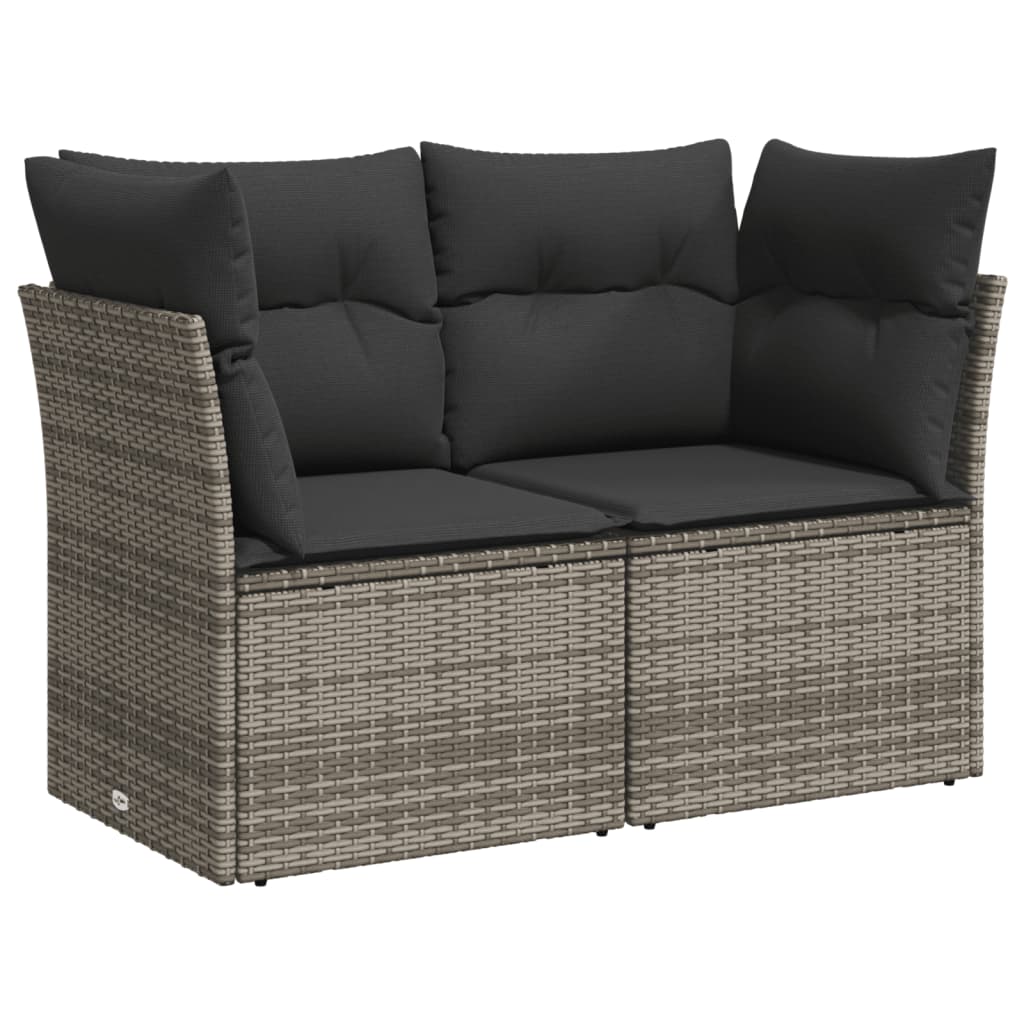 Set Divano Da Giardino 6 Pz Con Cuscini Grigio In Polyrattan - Image 5
