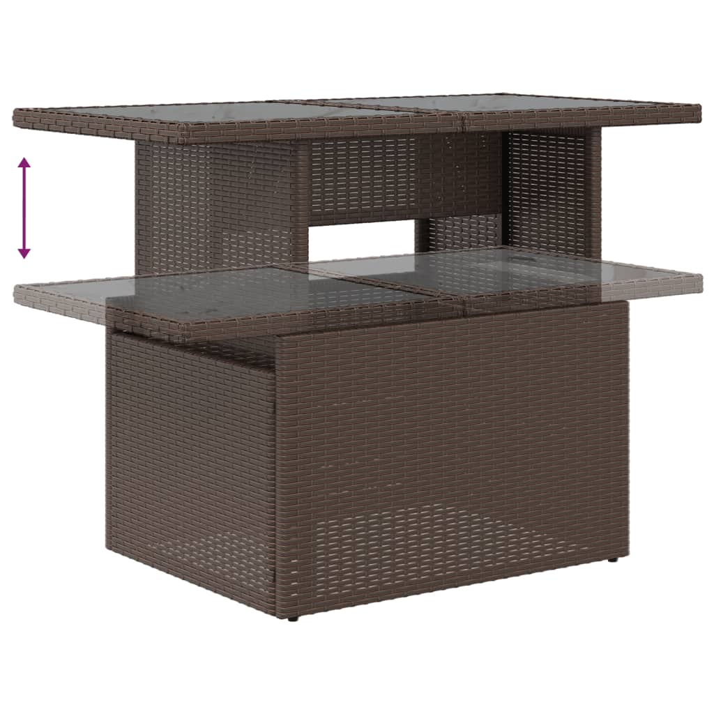 Set Divani Da Giardino 7 Pz Con Cuscini Marrone In Polyrattan - Image 6