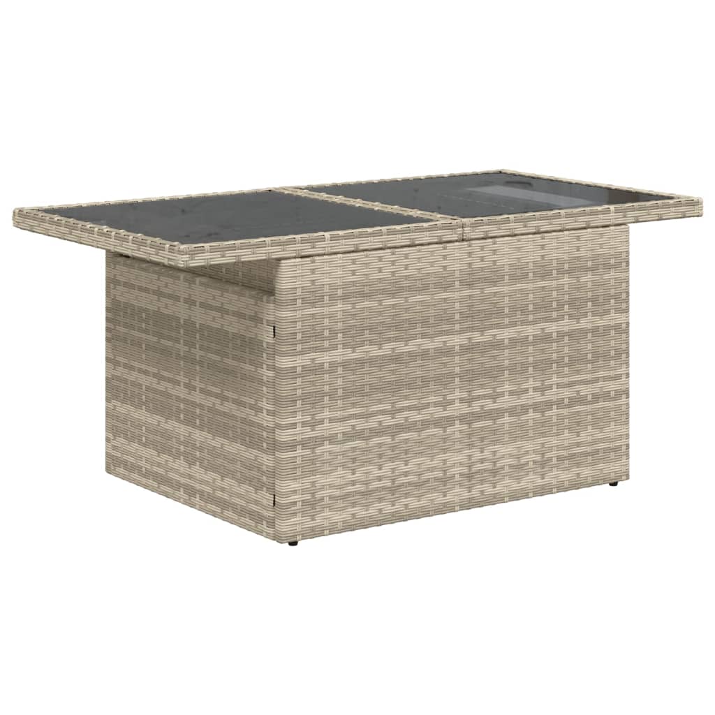 Set Divani Da Giardino 7pz Con Cuscini Grigio Chiaro Polyrattan - Image 3