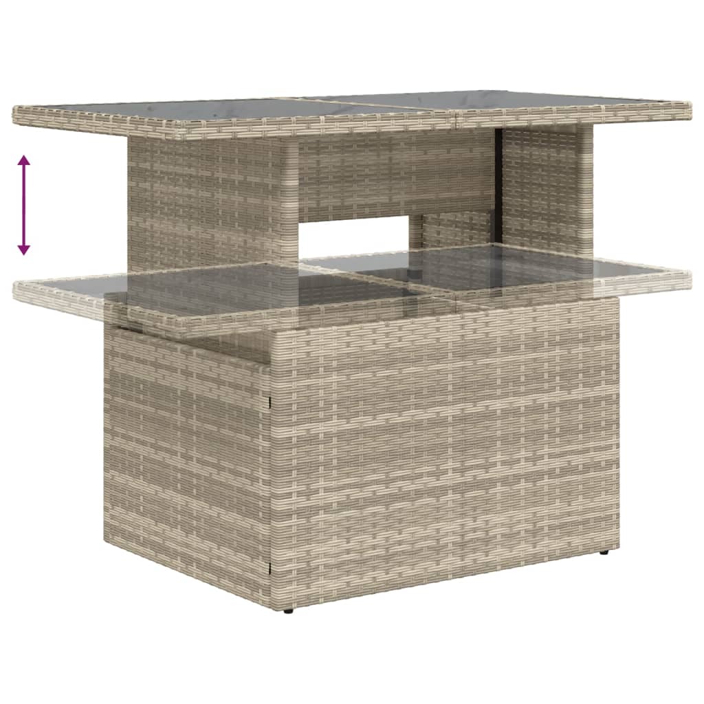 Set Divani Da Giardino 7pz Con Cuscini Grigio Chiaro Polyrattan - Image 6