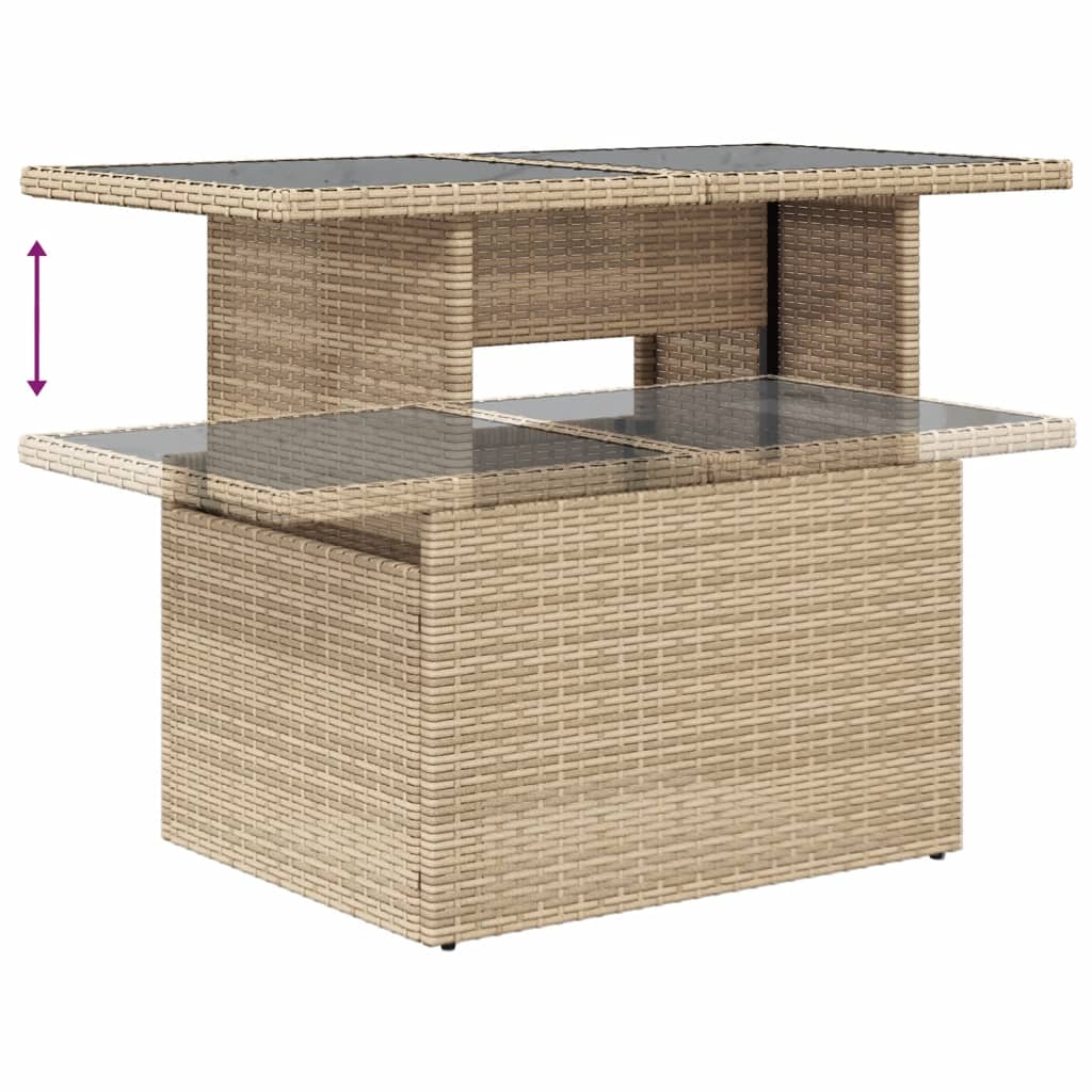 Set Divano Da Giardino 10 Pz Con Cuscini Beige In Polyrattan - Image 6