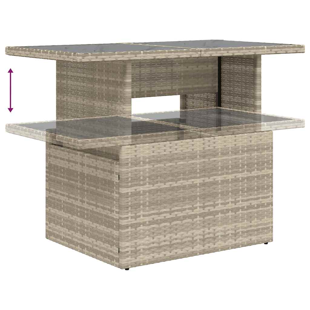 Set Divano Da Giardino 5pz Con Cuscini Grigio Chiaro Polyrattan - Image 6
