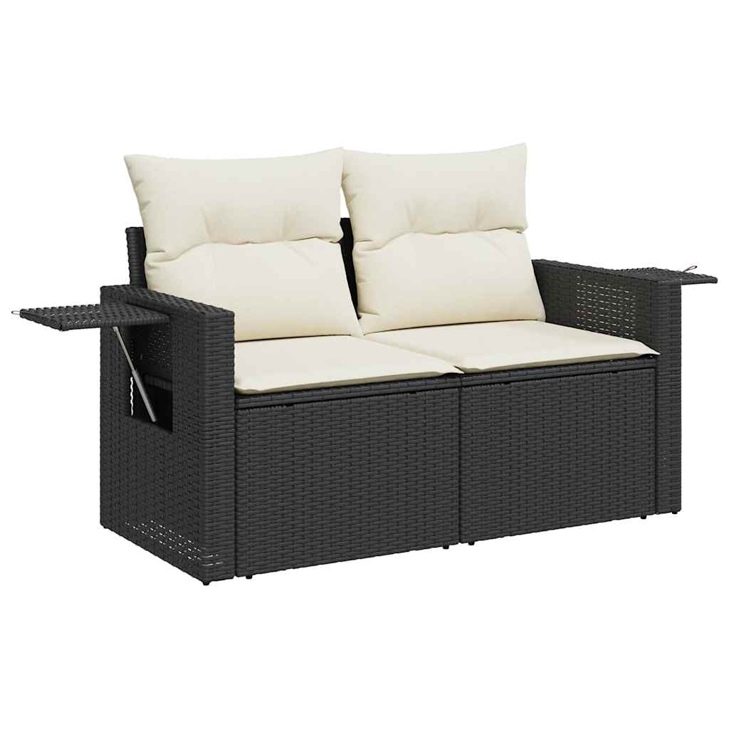 Set Divani Da Giardino Con Cuscini 8 Pz Nero In Polyrattan - Image 3