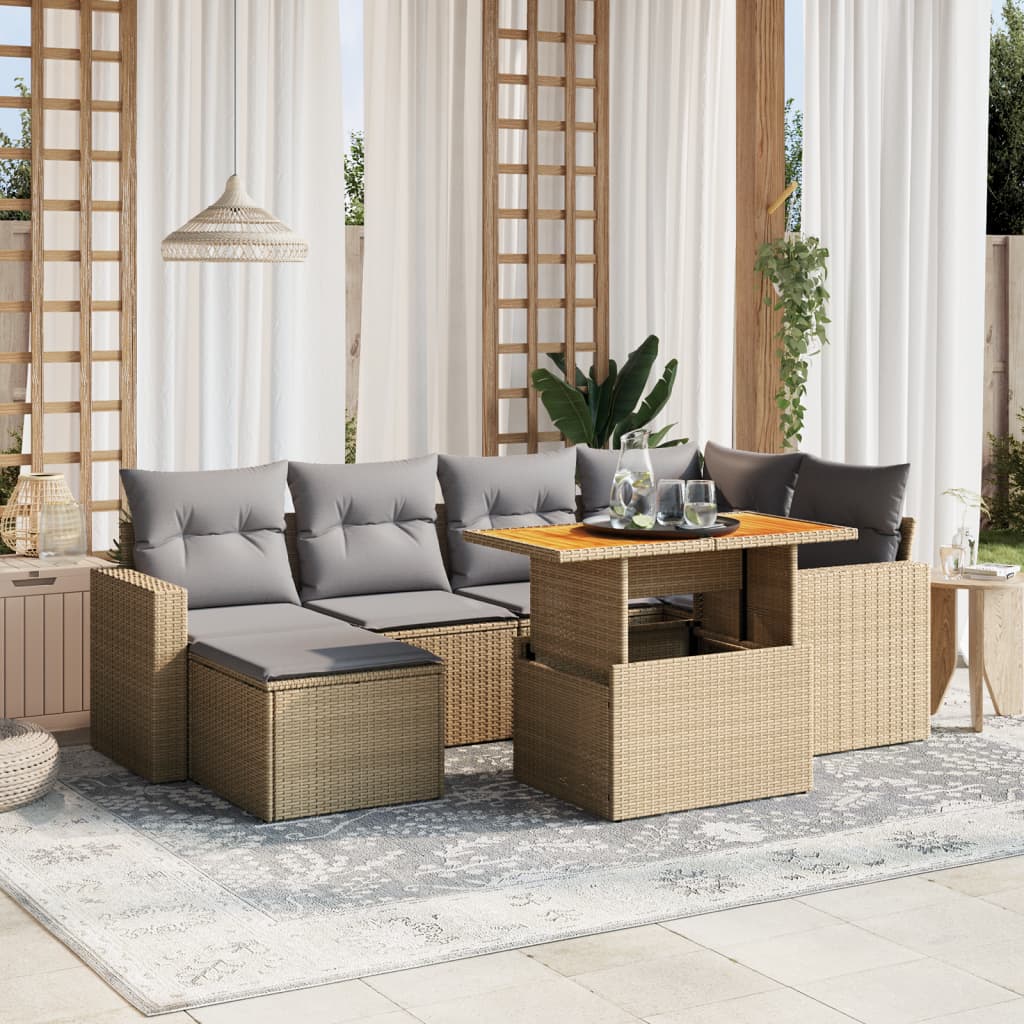 Set Divani Da Giardino 11 Pz Con Cuscini In Polyrattan Grigio