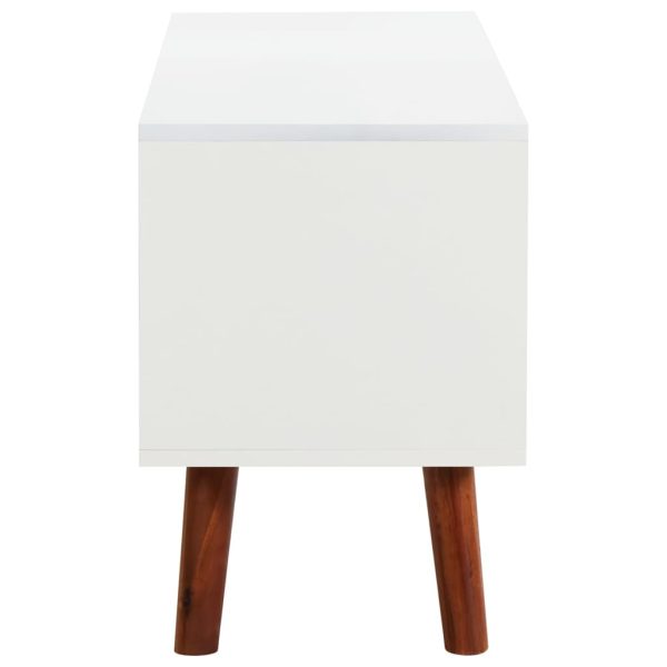 Mobile Porta Tv 110x35x50cm In Legno Massello Di Acacia E Mdf - Image 4