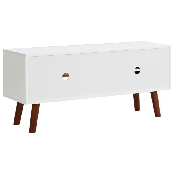 Mobile Porta Tv 110x35x50cm In Legno Massello Di Acacia E Mdf - Image 5