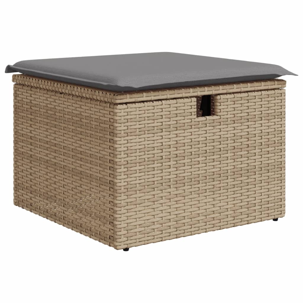 Set Divano Da Giardino 6 Pz Con Cuscini Beige In Polyrattan - Image 5