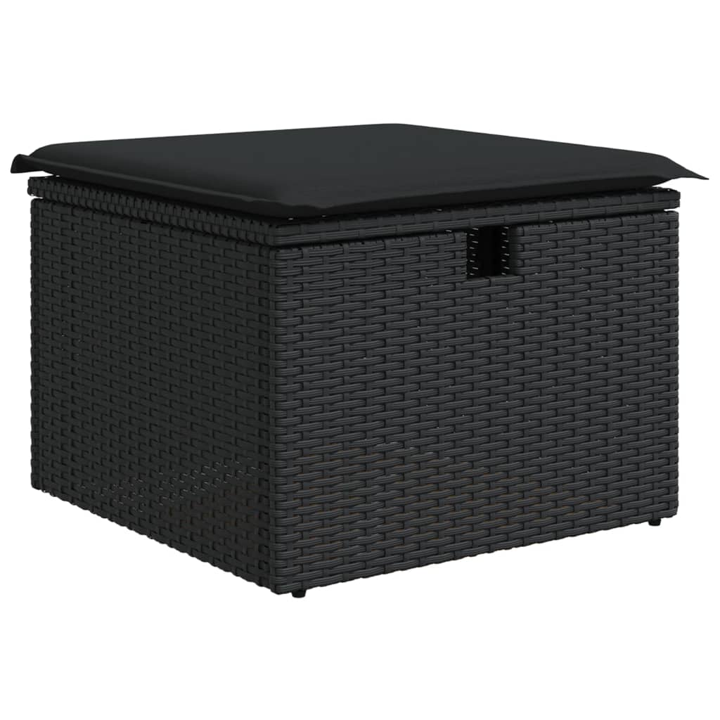 Set Divani Da Giardino Con Cuscini 8 Pz Nero In Polyrattan - Image 6