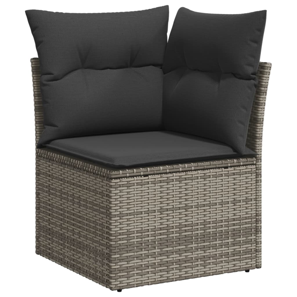 Set Divano Da Giardino 9 Pz Con Cuscini Grigio In Polyrattan - Image 3