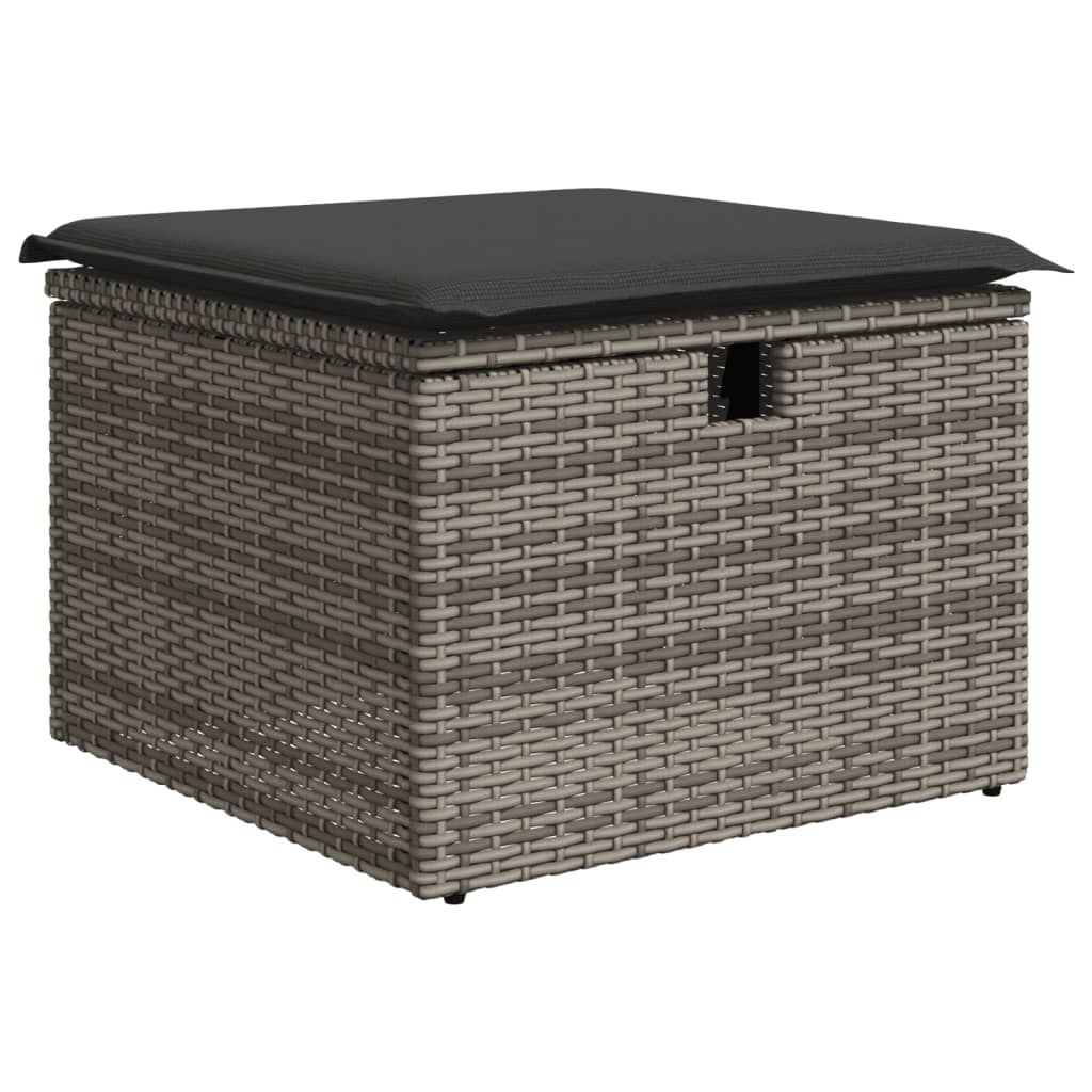 Set Divano Da Giardino 9 Pz Con Cuscini Grigio In Polyrattan - Image 6