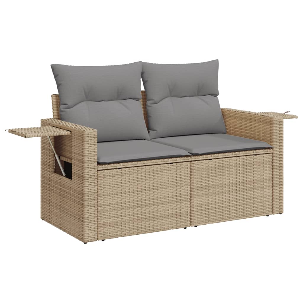 Set Divano Da Giardino 8 Pz Con Cuscini Beige In Polyrattan - Image 6