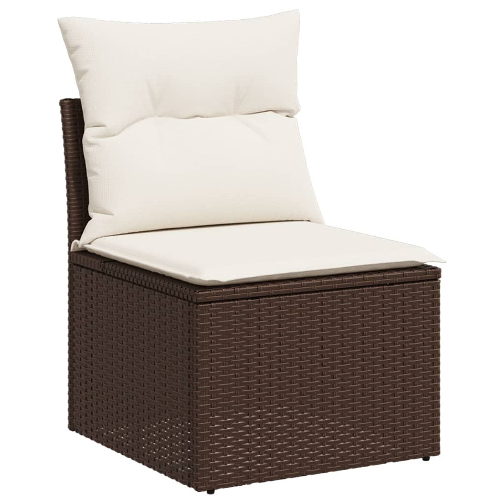Set Divani Da Giardino 8 Pz Con Cuscini Marrone In Polyrattan - Image 4