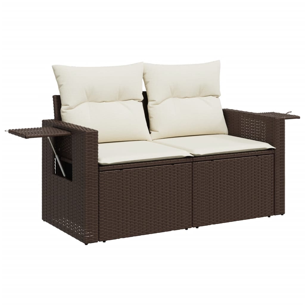 Set Divani Da Giardino 8 Pz Con Cuscini Marrone In Polyrattan - Image 6
