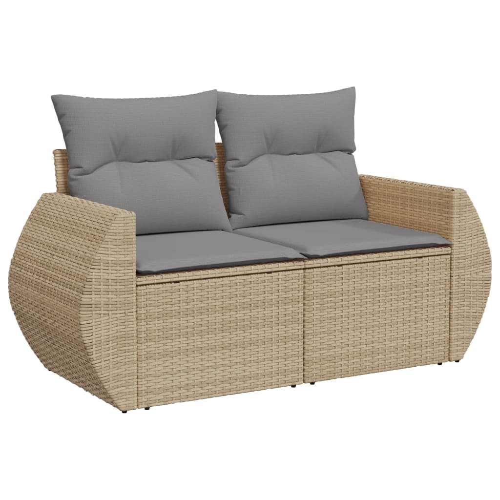 Set Divani Da Giardino 7 Pz Con Cuscini Beige In Polyrattan - Image 6