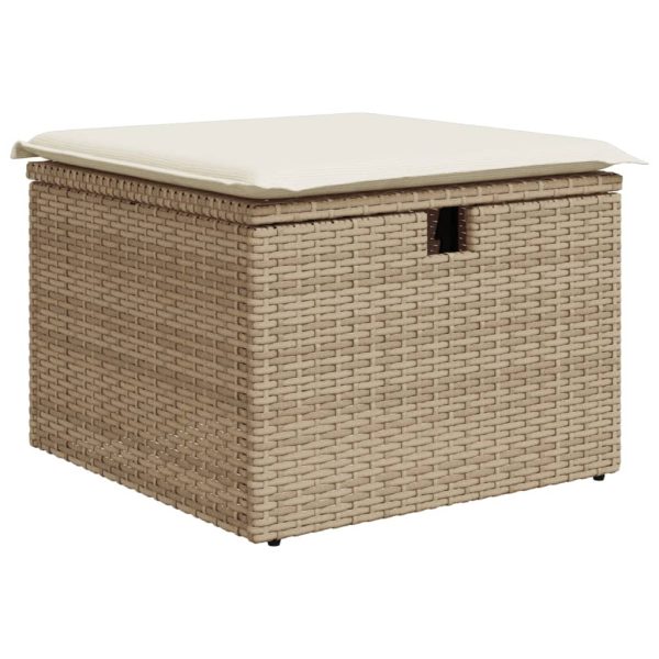 Set Divano Da Giardino 9 Pz Con Cuscini Beige In Polyrattan - Image 6