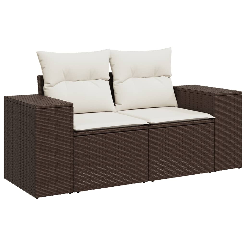 Set Divano Da Giardino 6 Pz Con Cuscini Marrone In Polyrattan - Image 3
