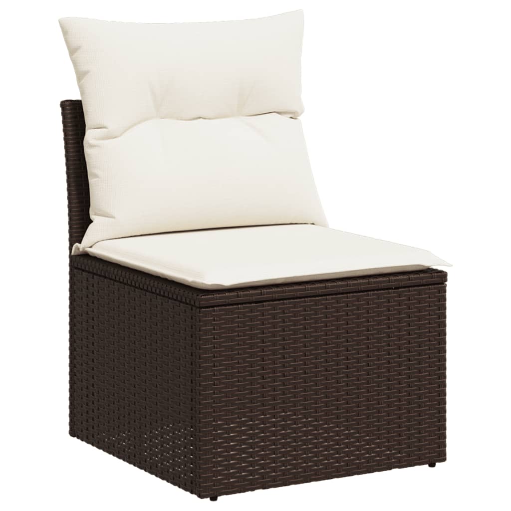 Set Divano Da Giardino 6 Pz Con Cuscini Marrone In Polyrattan - Image 4