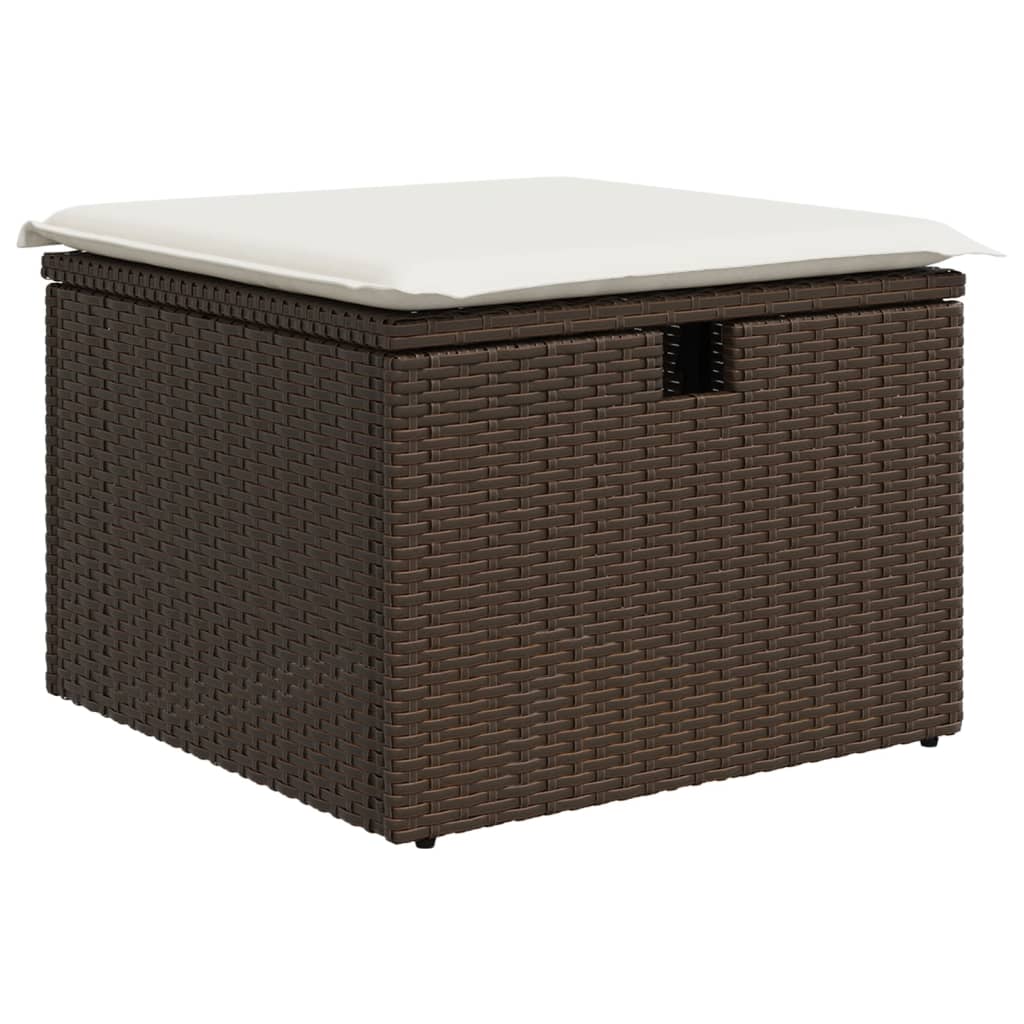 Set Divano Da Giardino 6 Pz Con Cuscini Marrone In Polyrattan - Image 5