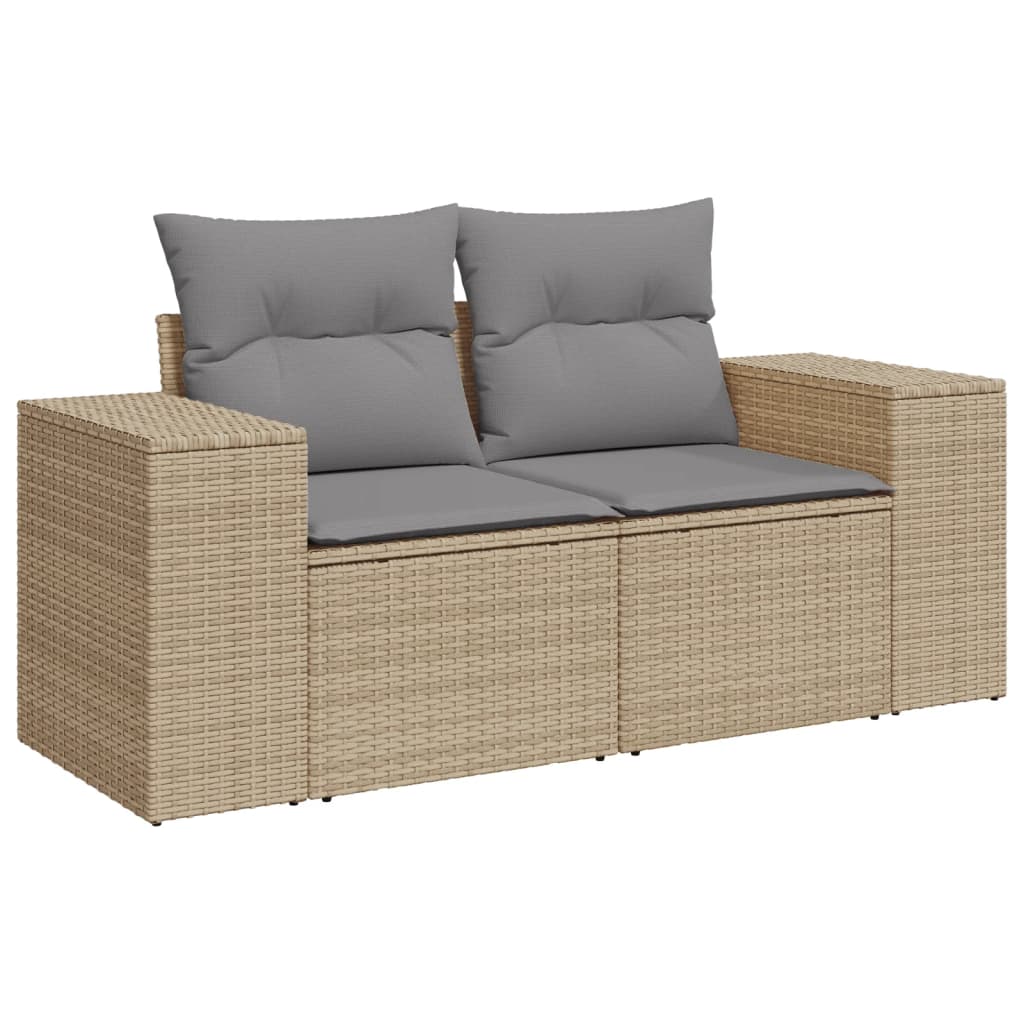 Set Divani Da Giardino 7 Pz Con Cuscini Beige In Polyrattan - Image 6