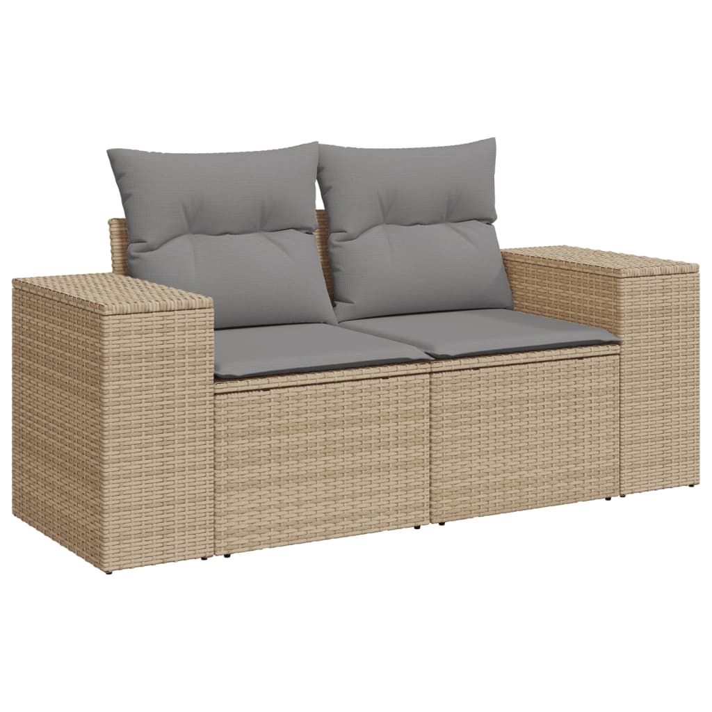 Set Divano Da Giardino 8 Pz Con Cuscini Beige In Polyrattan - Image 6