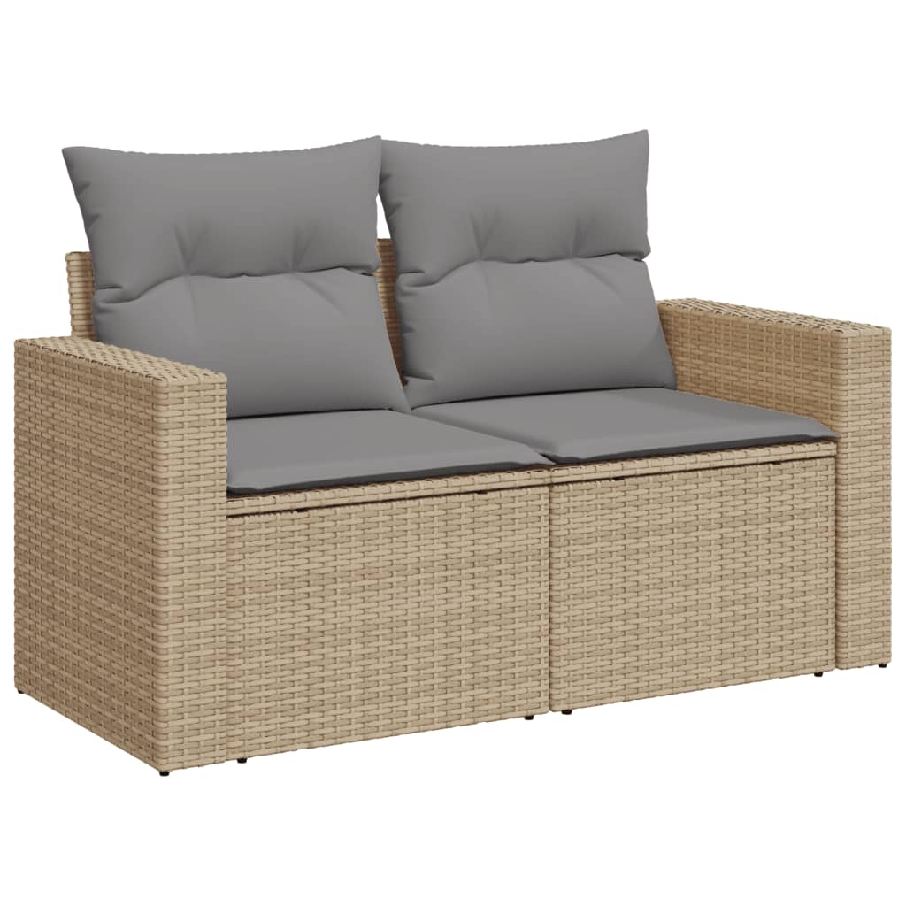 Set Divani Da Giardino 11 Pz Con Cuscini Beige In Polyrattan - Image 6