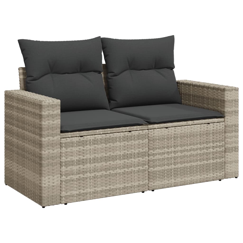 Set Divani Da Giardino 11 Pz Con Cuscini In Polyrattan Grigio - Image 4