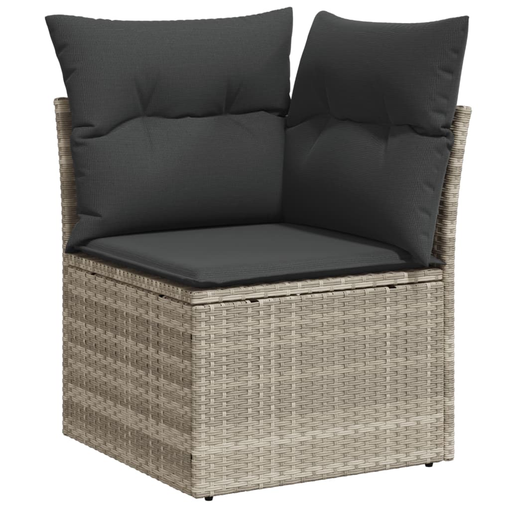 Set Divani Da Giardino 11 Pz Con Cuscini In Polyrattan Grigio - Image 5