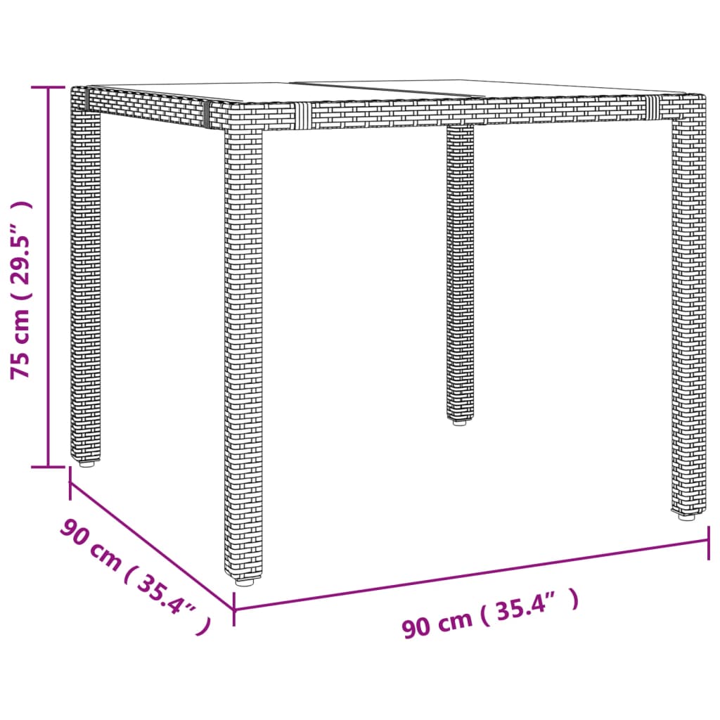 Set Da Pranzo Da Giardino 5 Pz Nero Con Cuscini In Polyrattan - Image 6
