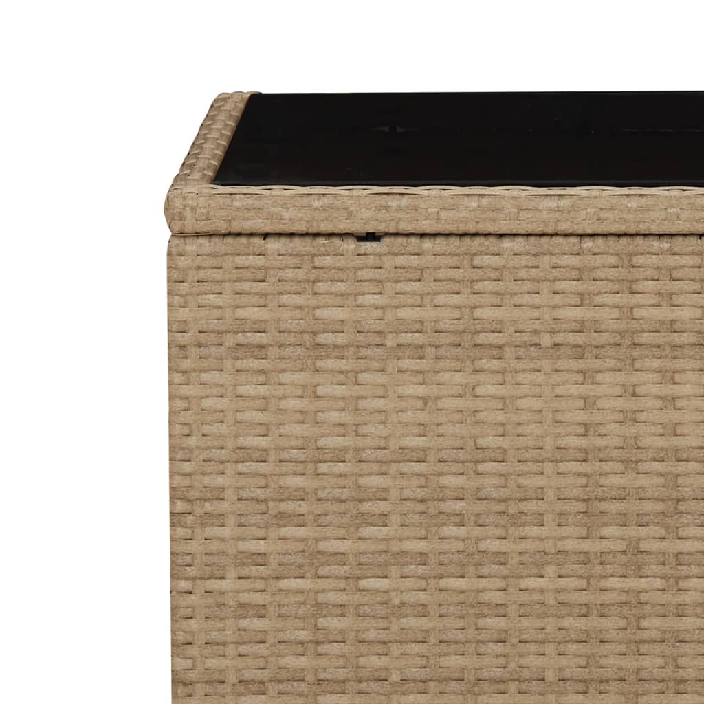Set Da Pranzo Da Giardino 3 Pz Con Cuscini Beige In Polyrattan - Image 4