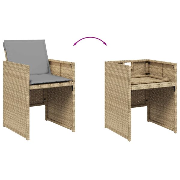 Set Pranzo Da Giardino 5 Pz Con Cuscini Beige Misto Polyrattan - Image 6