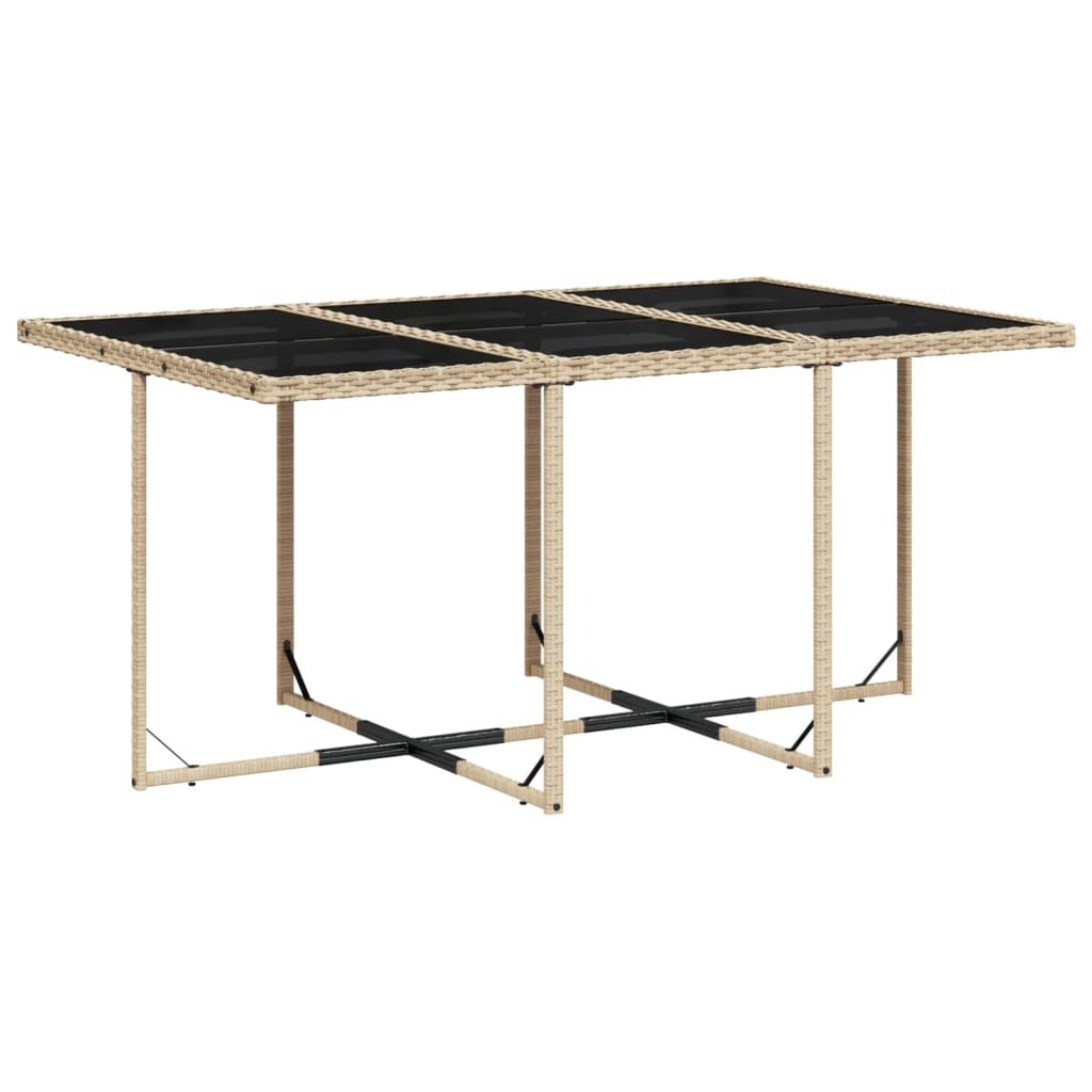 Set Da Pranzo Da Giardino 7 Pz Con Cuscini Beige In Polyrattan - Image 4