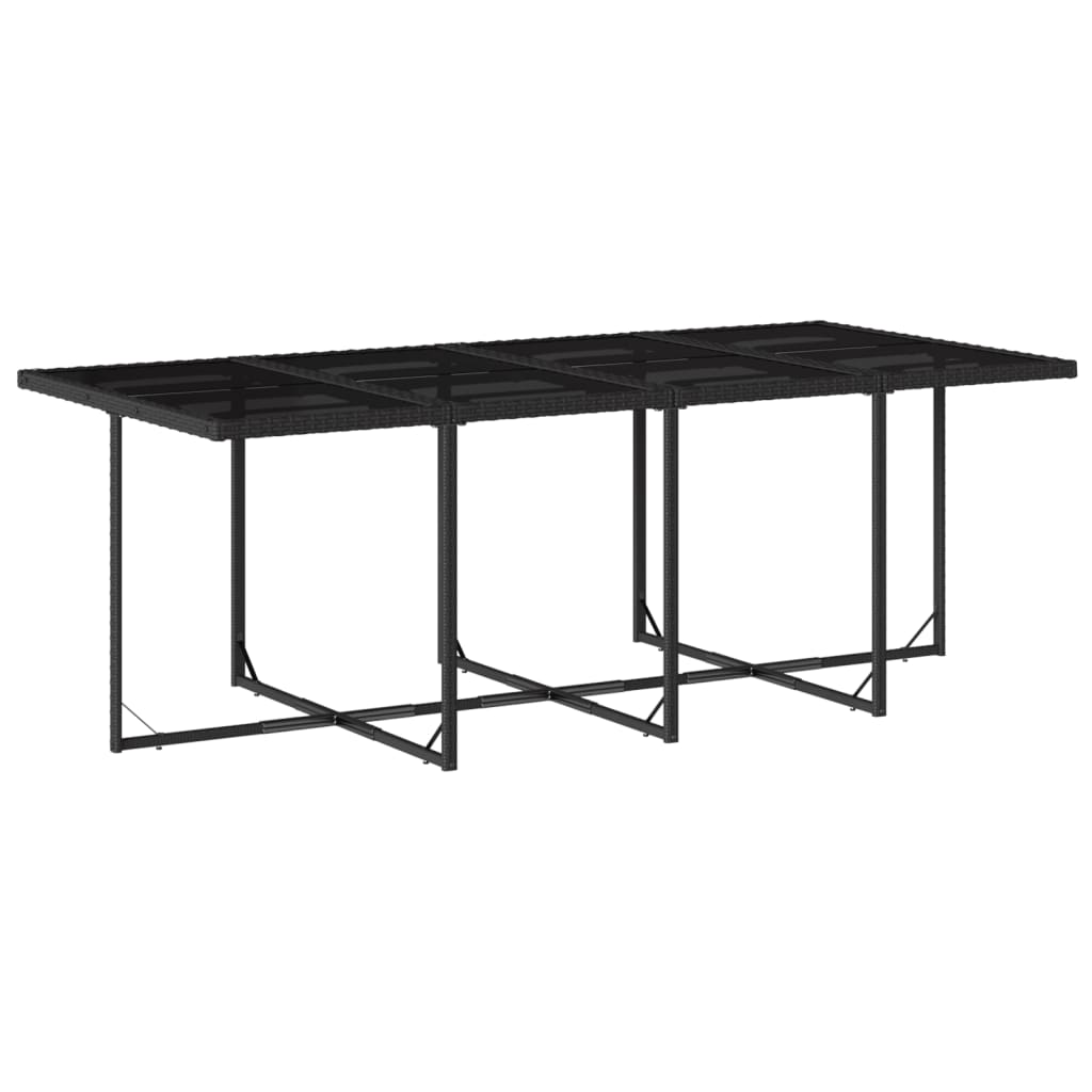 Set Da Pranzo Da Giardino 9 Pz Con Cuscini Nero In Polyrattan - Image 4