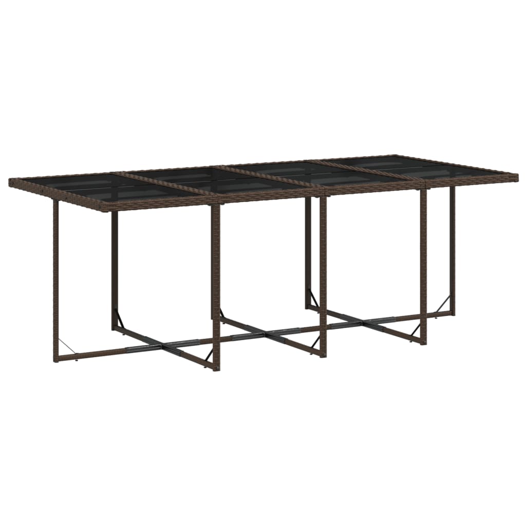 Set Da Pranzo Da Giardino 9pz Con Cuscini Marrone In Polyrattan - Image 4