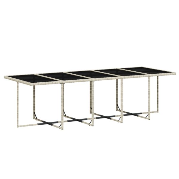 Set Pranzo Giardino 11pz Con Cuscini Grigio Chiaro Polyrattan - Image 4