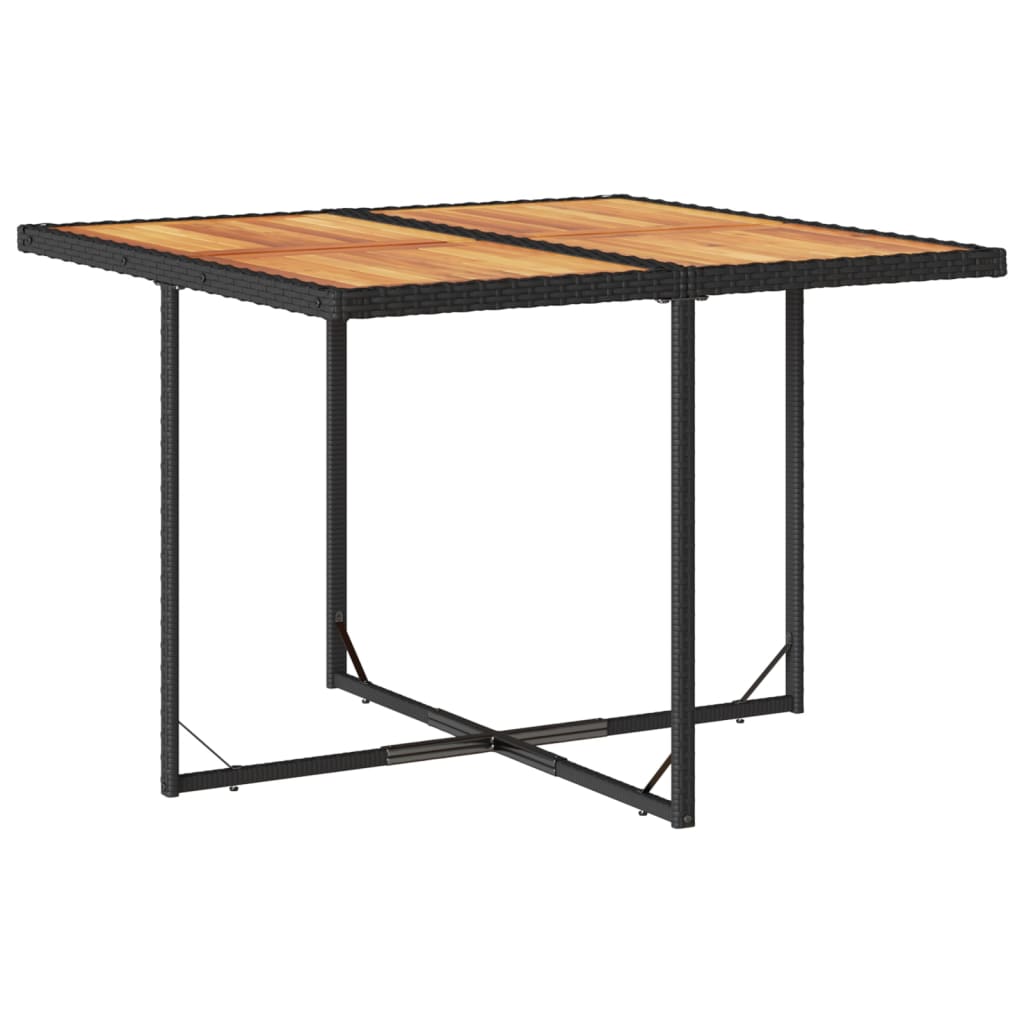 Set Da Pranzo Da Giardino 9 Pz Con Cuscini Nero In Polyrattan - Image 4