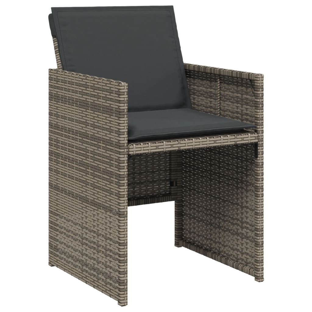 Set Da Pranzo Da Giardino 15 Pz Con Cuscini Grigio Polyrattan - Image 5