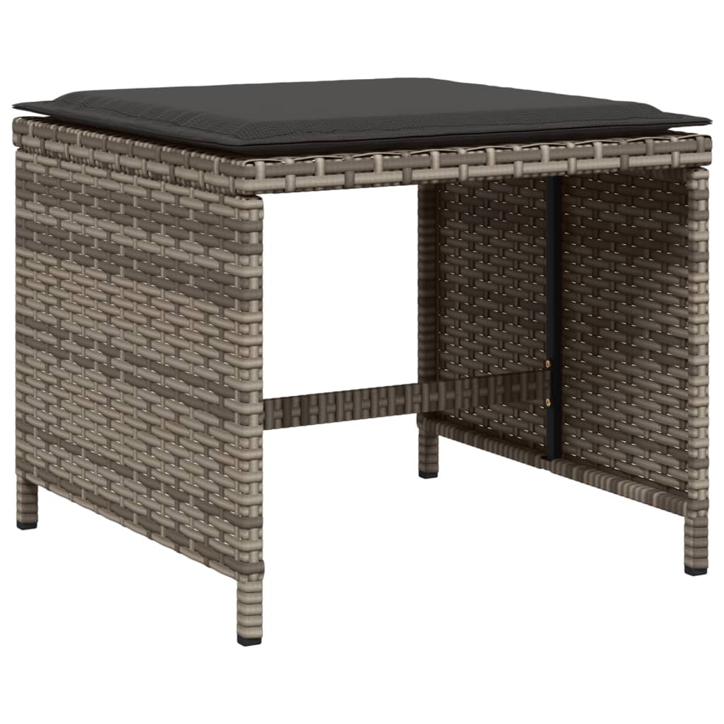 Set Da Pranzo Da Giardino 15 Pz Con Cuscini Grigio Polyrattan - Image 6