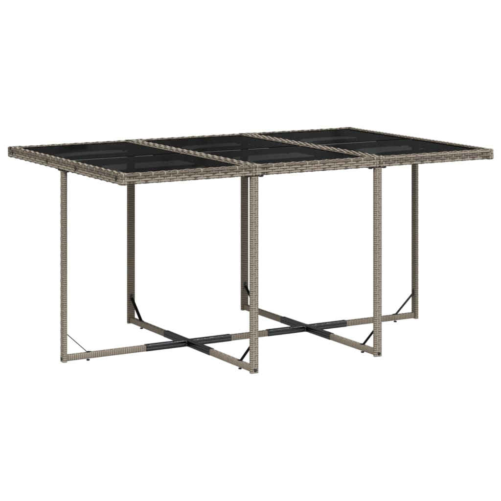 Set Da Pranzo Da Giardino 11pz Con Cuscini In Polyrattan Grigio - Image 3