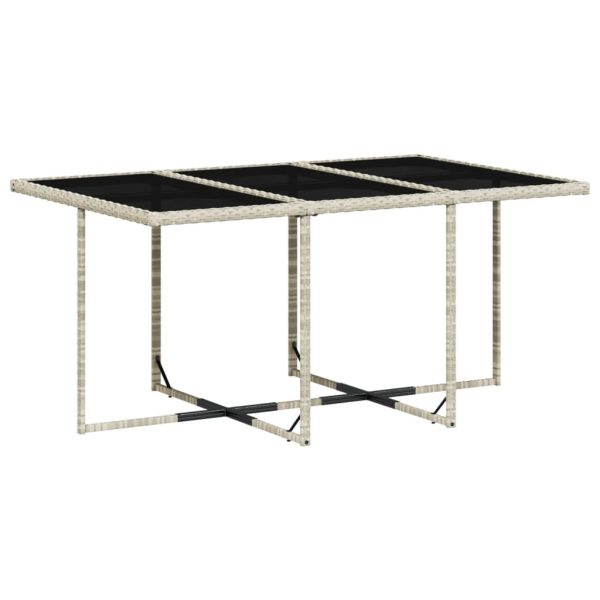 Set Pranzo Giardino 11pz Con Cuscini Grigio Chiaro Polyrattan - Image 3