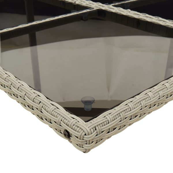 Set Pranzo Giardino 11pz Con Cuscini Grigio Chiaro Polyrattan - Image 6