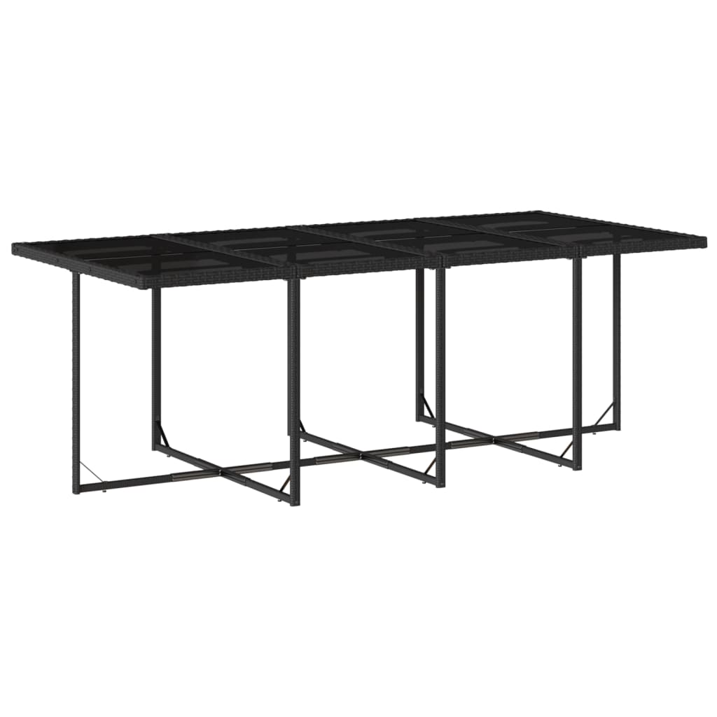 Set Da Pranzo Da Giardino 13pz Con Cuscini Nero In Polyrattan - Image 3