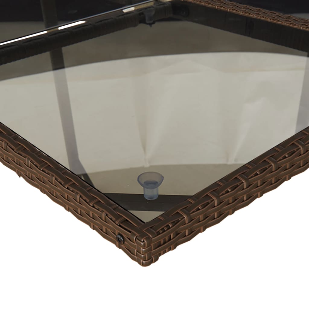 Set Da Pranzo Da Giardino 13pz Con Cuscini Marrone Polyrattan - Image 6