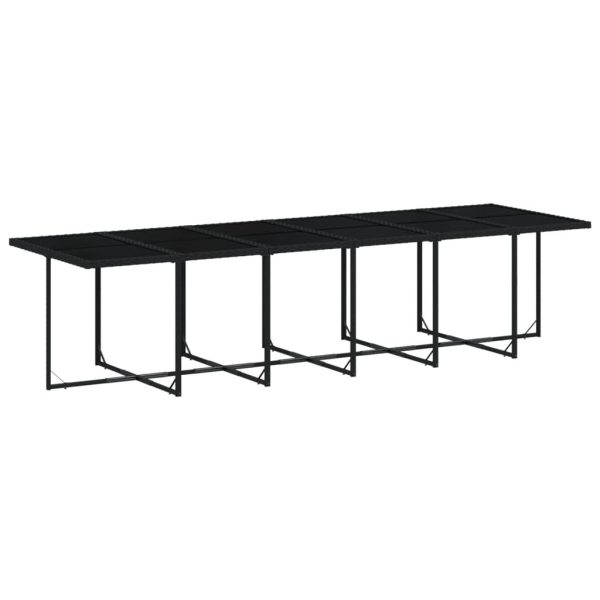 Set Da Pranzo Da Giardino 17 Pz Con Cuscini Nero In Polyrattan - Image 3