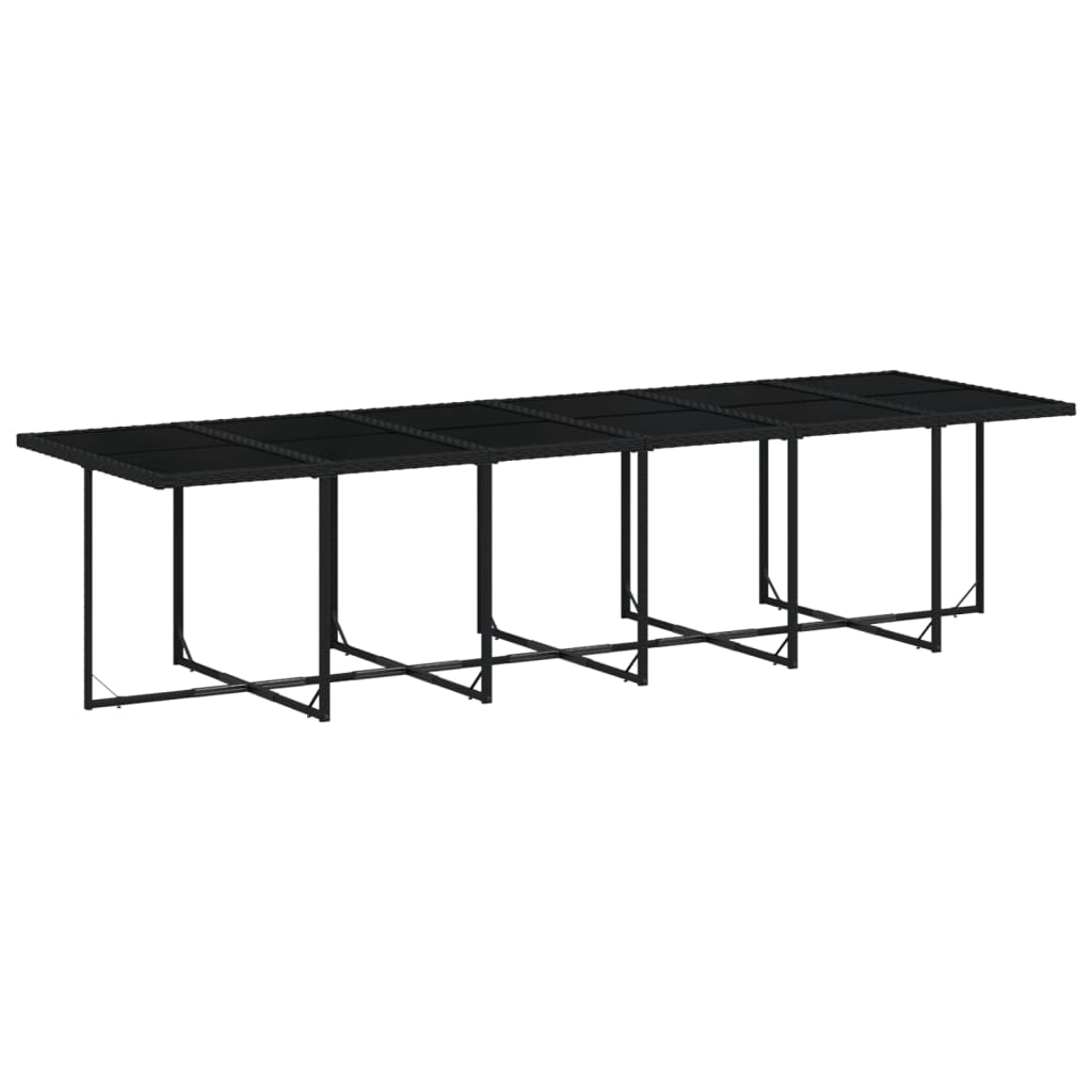 Set Da Pranzo Da Giardino 17 Pz Con Cuscini Nero In Polyrattan - Image 3