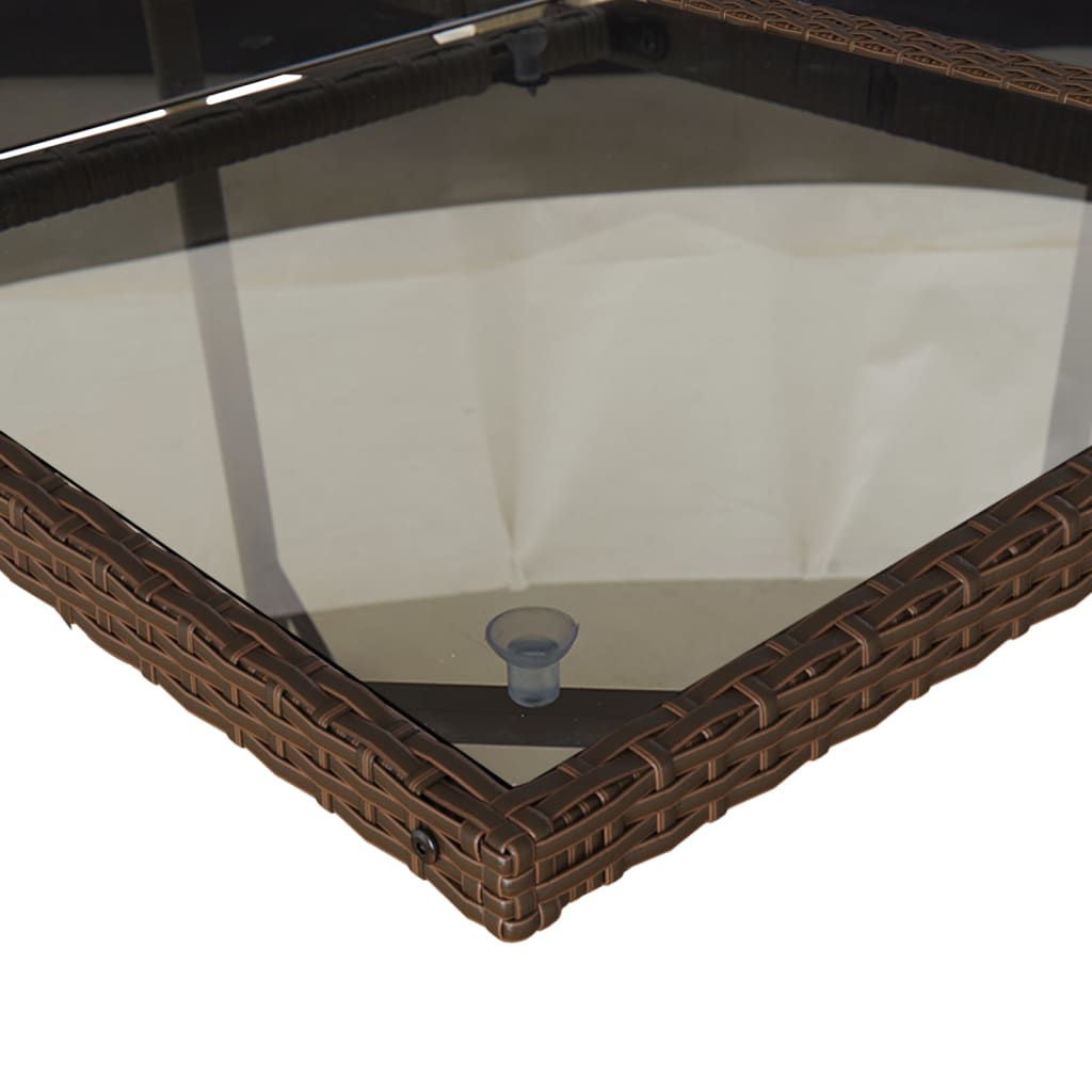 Set Da Pranzo Da Giardino 17 Pz Con Cuscini Marrone Polyrattan - Image 6