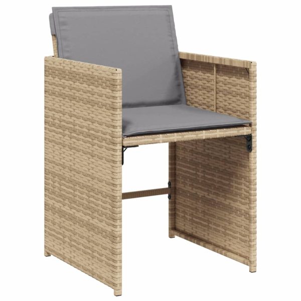 Set Pranzo Da Giardino 11 Pz Con Cuscini Beige Misto Polyrattan - Image 5
